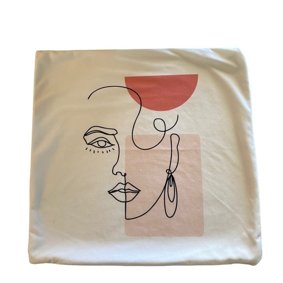 Decor pillow case cover Modern art design cream with blush tones - Picture 2 of 5